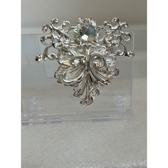 Jane 1997 Angel Of Love AOL Vintage Pin Brooch Rhinestone Silver Signed Jane - Picture 5 of 9